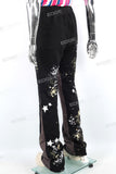 Custom Sweatpants Men Stacked Flare Paint Splash Joggers Pants