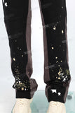Custom Sweatpants Men Stacked Flare Paint Splash Joggers Pants