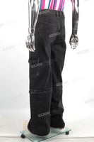 Removable Trousers Leg Black Men's Streetwear Vintage Baggy Cargo Jeans