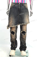 Men Fashion Denim Trousers Pants Custom Vintage Ripped Jeans
