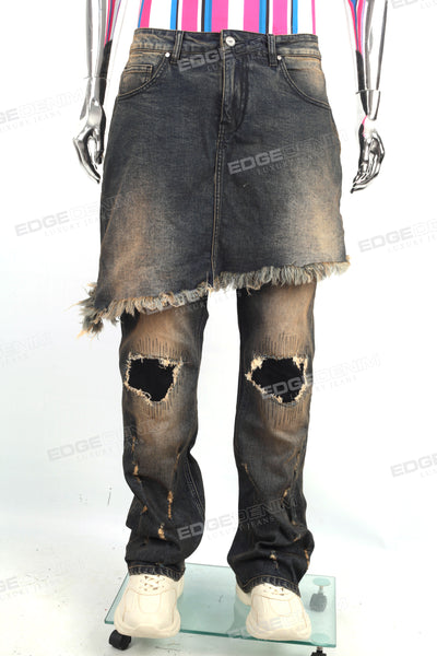 Men Fashion Denim Trousers Pants Custom Vintage Ripped Jeans