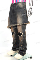 Men Fashion Denim Trousers Pants Custom Vintage Ripped Jeans