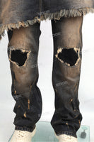 Men Fashion Denim Trousers Pants Custom Vintage Ripped Jeans