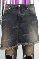 Men Fashion Denim Trousers Pants Custom Vintage Ripped Jeans