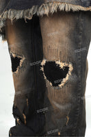 Men Fashion Denim Trousers Pants Custom Vintage Ripped Jeans
