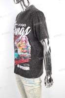 Men Short Sleeve Wash Vintage Custom Logo Graphic Cotton T Shirt