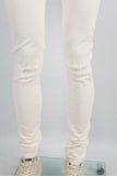 Men Jeans Customized Logo Printed White Denim Pants Skinny Ripped Jeans
