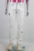 High Quality Custom Men White Waxed Jeans