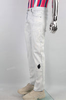 High Quality Custom Men White Waxed Jeans