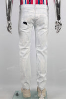 High Quality Custom Men White Waxed Jeans
