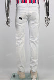 High Quality Custom Men White Waxed Jeans