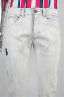 High Quality Custom Men White Waxed Jeans
