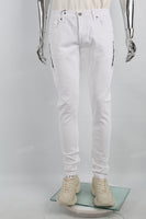 Print Embroidery Wihte Men Jeans