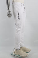 Print Embroidery Wihte Men Jeans