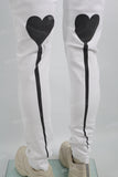 Print Embroidery Wihte Men Jeans