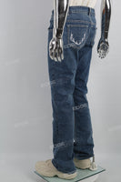 Embroidery Pocket Logo Men Jeans