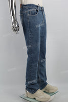 Embroidery Pocket Logo Men Jeans
