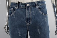 Embroidery Pocket Logo Men Jeans