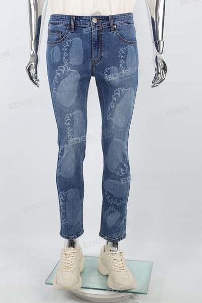 Laser Print Men Jeans