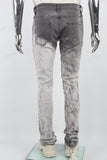 Grey Embroidery Logo Stacked Jeans Men