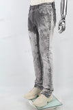 Grey Embroidery Logo Stacked Jeans Men