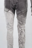 Grey Embroidery Logo Stacked Jeans Men