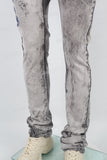 Grey Embroidery Logo Stacked Jeans Men