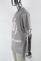 Grey Washing White Print Men's T-shirt