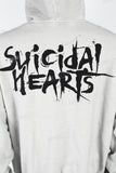 Vintage Wash Black Print Hooded White Hoodies