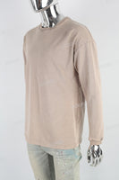 Light flesh color distressed wash long-sleeved sweater