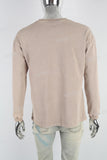 Light flesh color distressed wash long-sleeved sweater