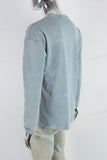 Lake Blue Distressed Washed Long Sleeve Sweatshirt