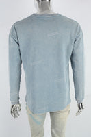 Lake Blue Distressed Washed Long Sleeve Sweatshirt