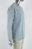Lake Blue Distressed Washed Long Sleeve Sweatshirt