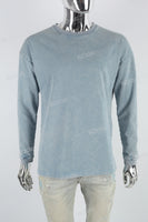 Lake Blue Distressed Washed Long Sleeve Sweatshirt