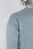 Lake Blue Distressed Washed Long Sleeve Sweatshirt