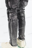Letter Towel Embroidered Silver Black Mans Skinny Jeans