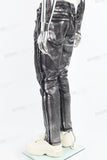 Letter Towel Embroidered Silver Black Mans Skinny Jeans
