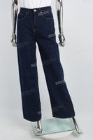 Dark Blue  Woman Baggy Jeans