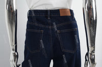 Dark Blue  Woman Baggy Jeans