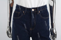 Dark Blue  Woman Baggy Jeans