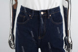 Dark Blue  Woman Baggy Jeans