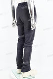 Distressed royal blue dotted embroidered sweatpants
