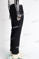 black boot cut distressed men jeans
