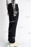black boot cut distressed men jeans