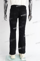 black boot cut distressed men jeans
