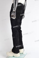 black boot cut distressed men jeans