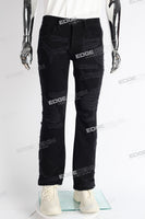 black boot cut distressed men jeans