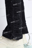 black boot cut distressed men jeans