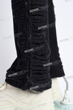 black boot cut distressed men jeans
